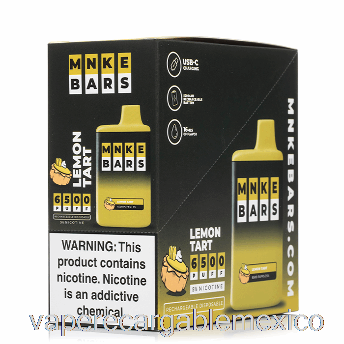 Vape Recargable Mnke Bars 6500 Desechables (paquete De 5)